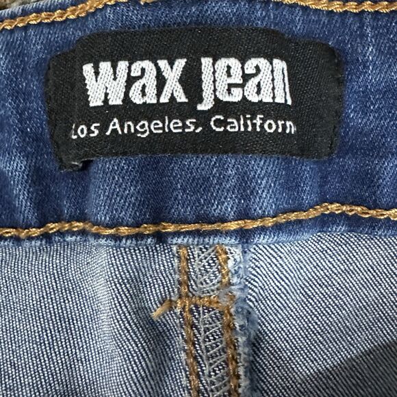 Wax Jean Women's Plus Sz 14 Denim Blue Distressed Dark High Rise Skinny Jeans - Picture 10 of 15